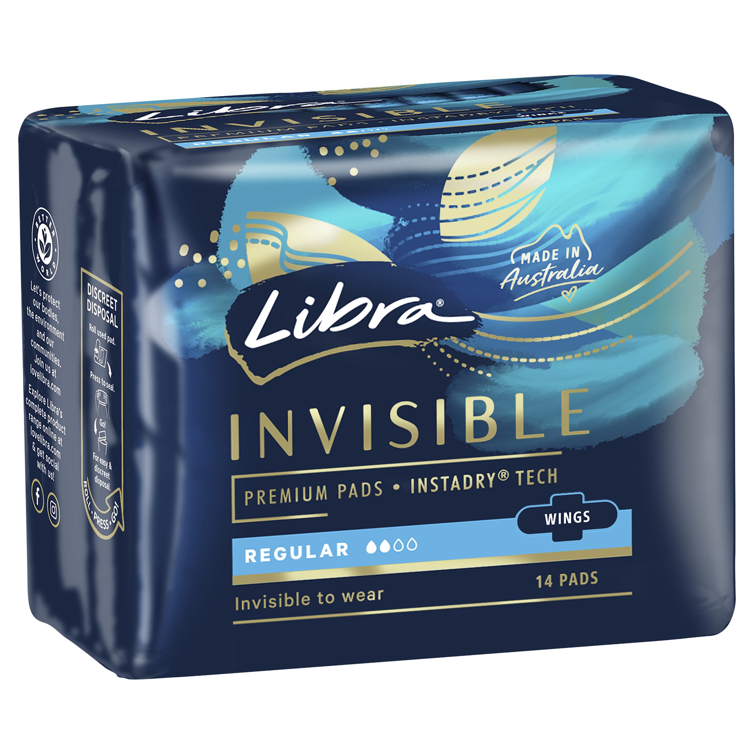 Libra Invisible Regular Pads With Wings
