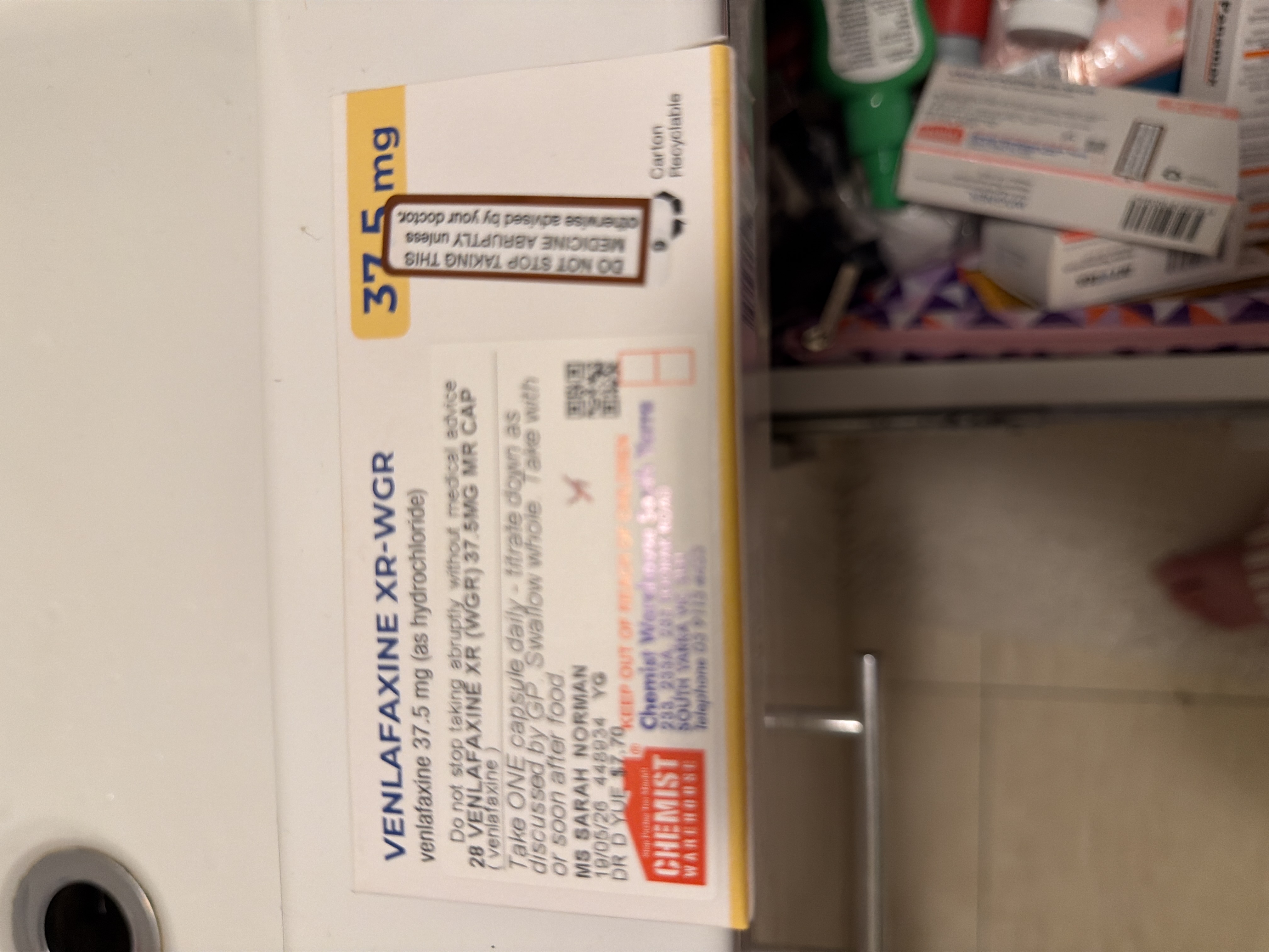 Venlafaxine XR-WGR 37.5 mg