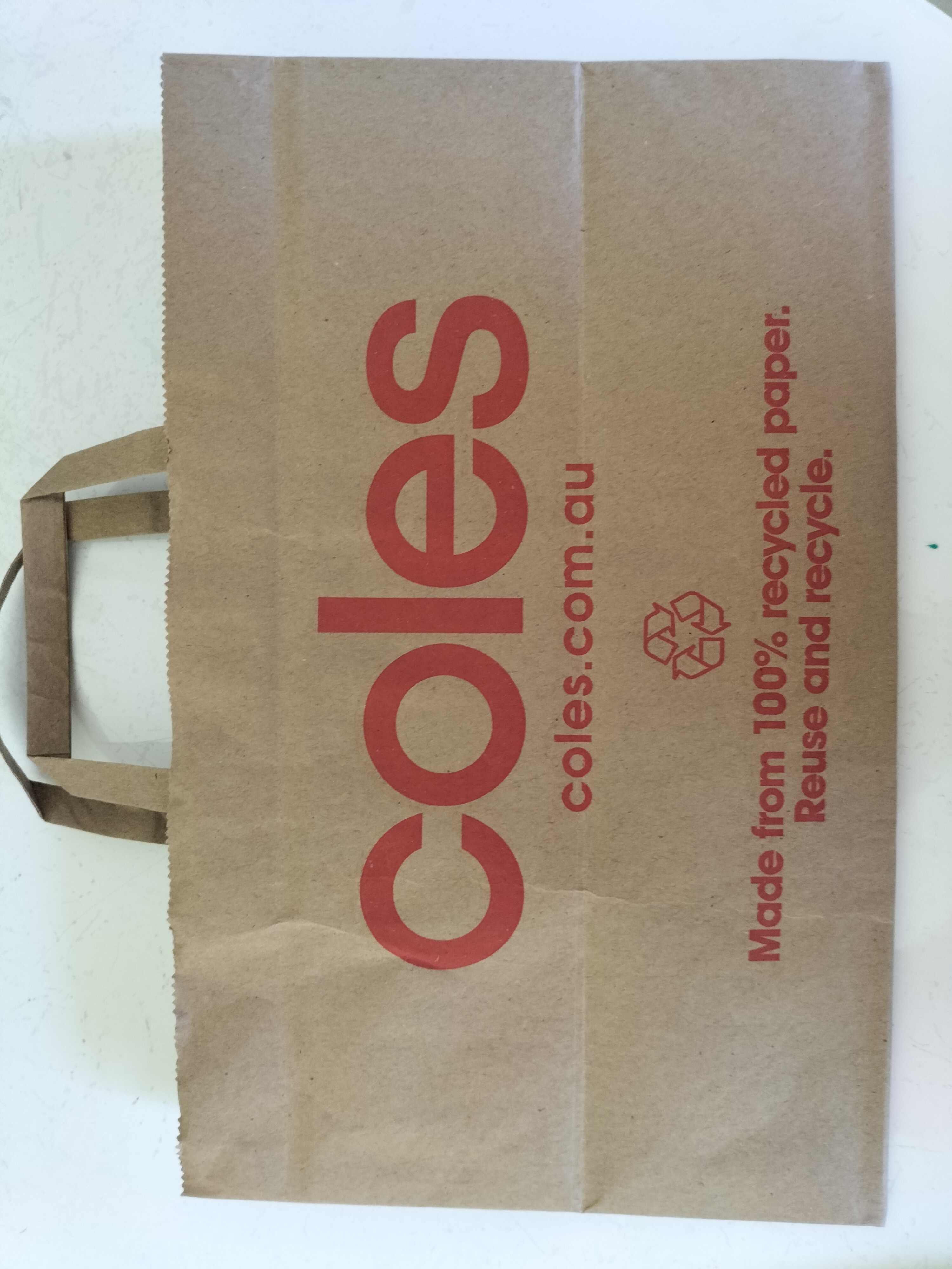Coles Online 100% Recycle Paper Bag