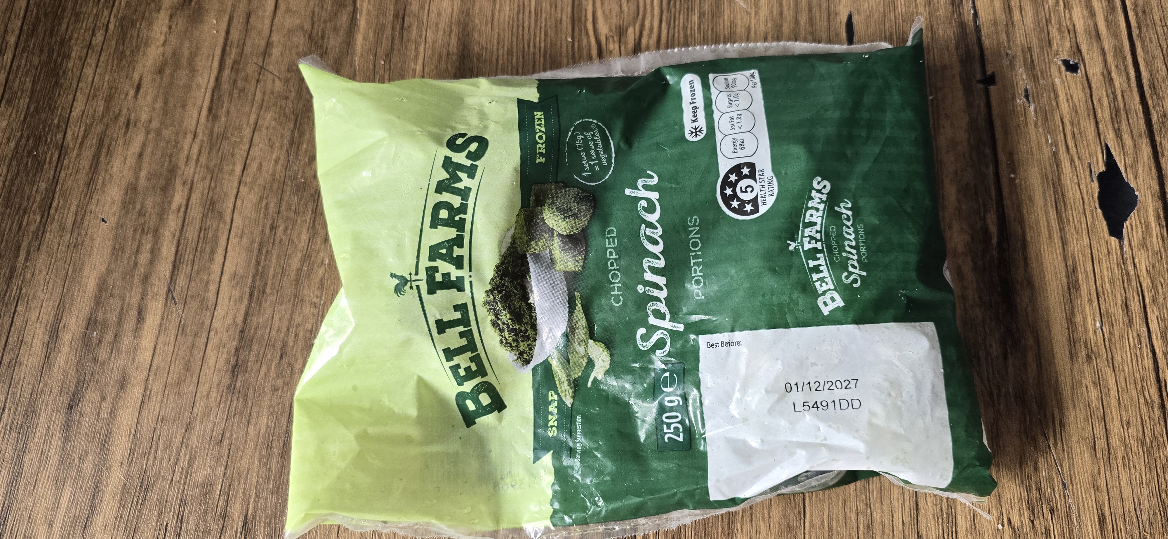 Bell Farms Frozen Spinach Portions