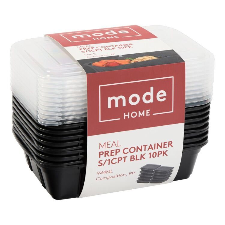 Mode Home Meal Prep Container 10 Pack Black