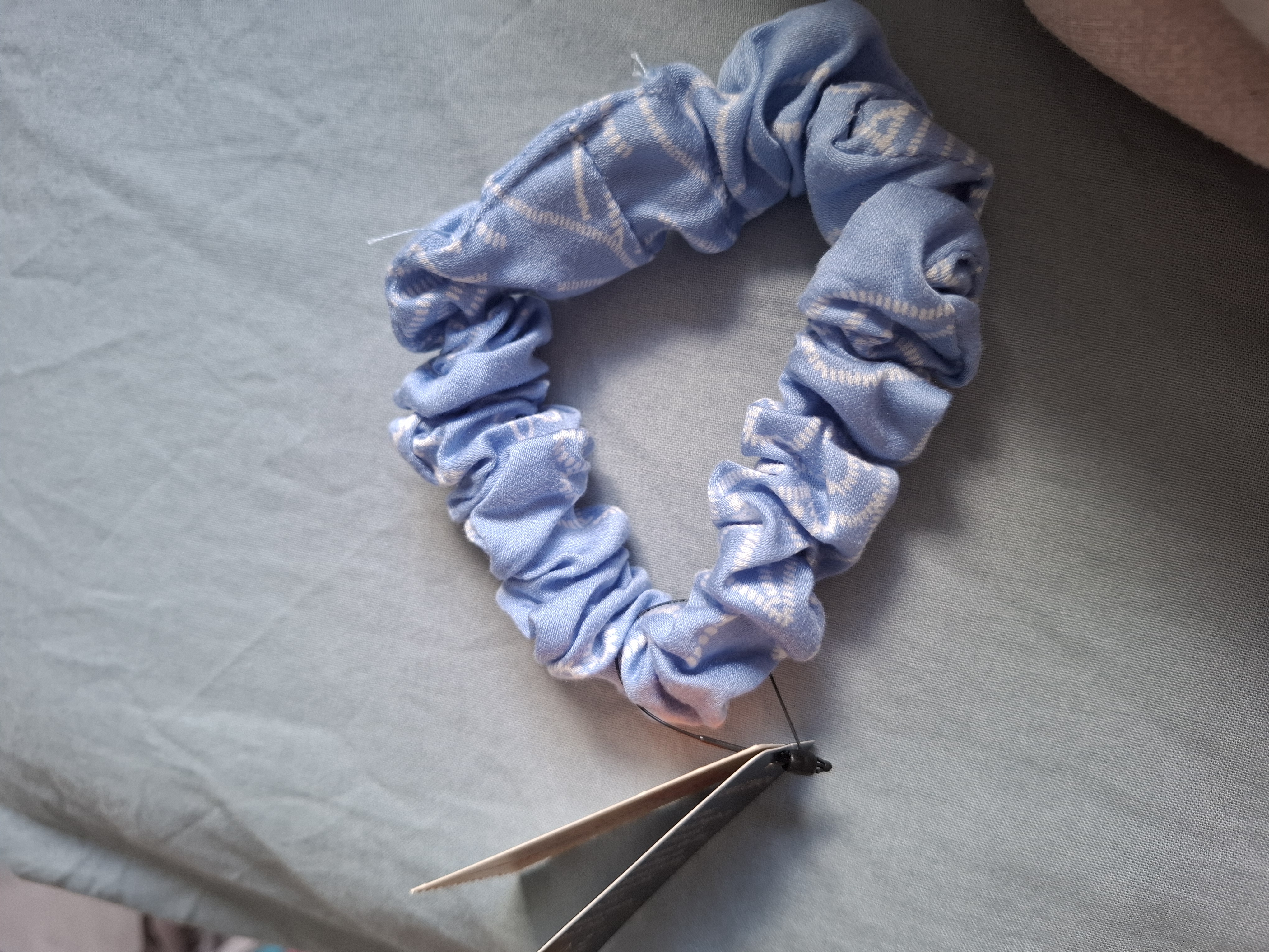 Blue Fabric Scrunchie