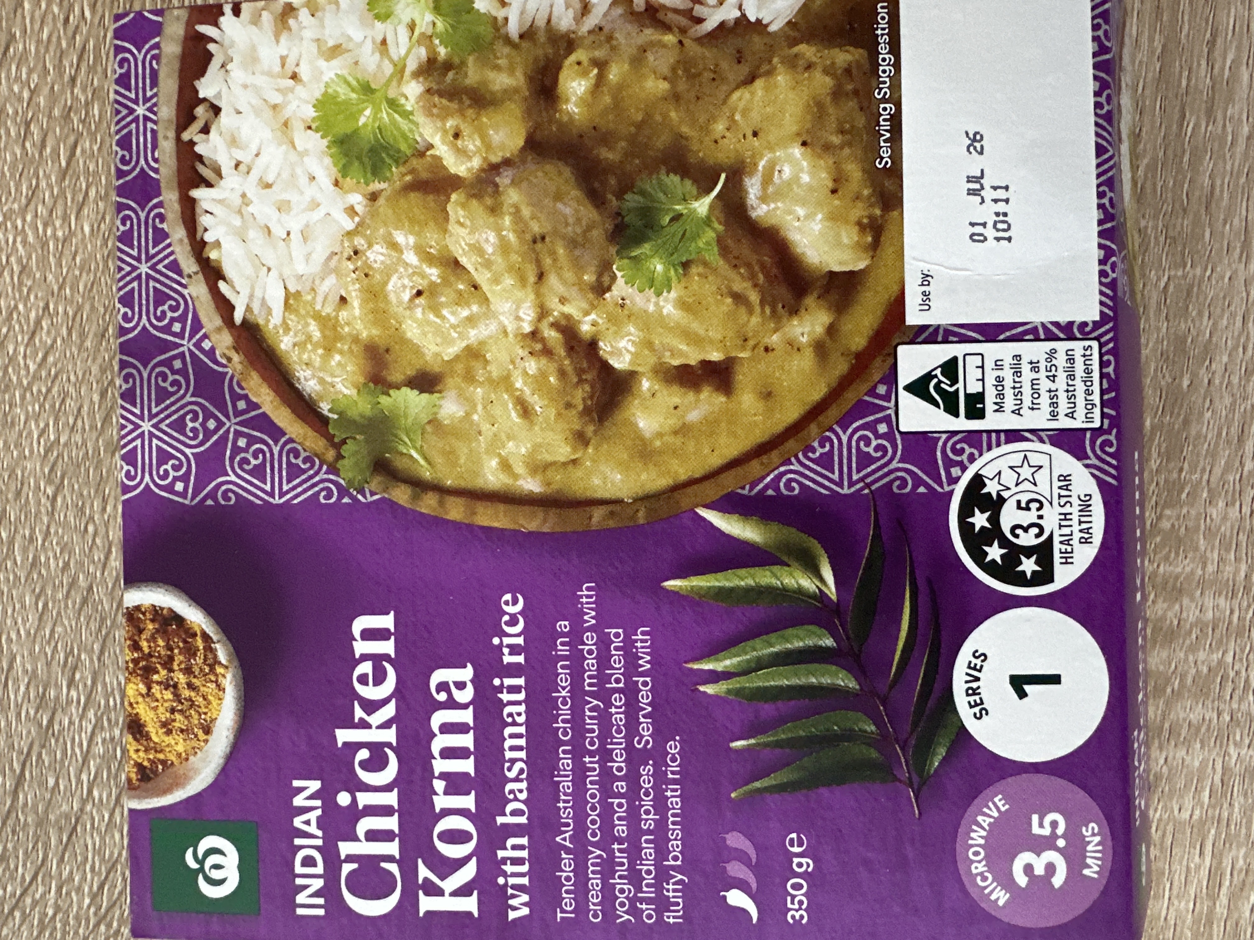 Chicken Korma with Rice