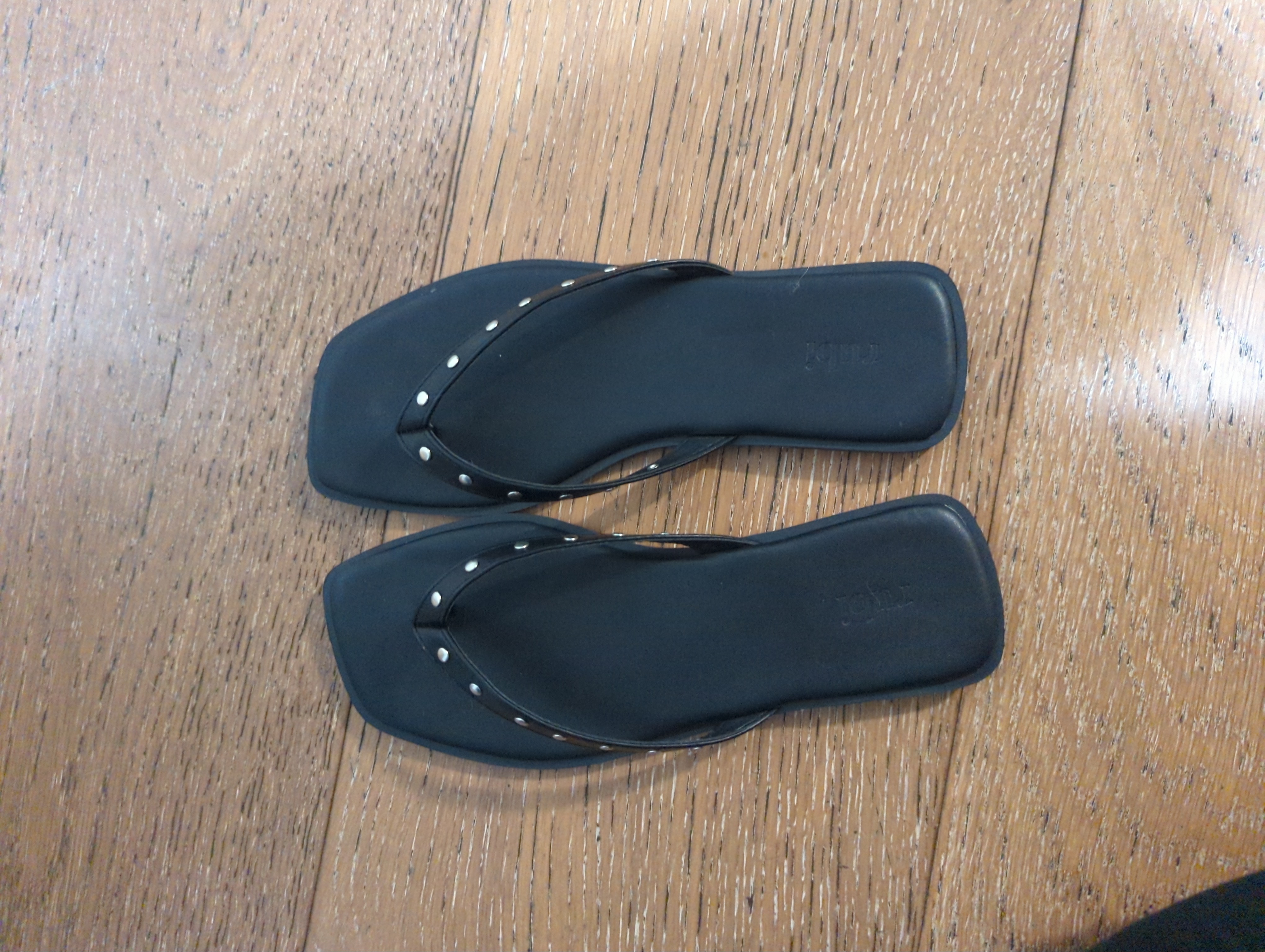 Black Stud Slide Sandals
