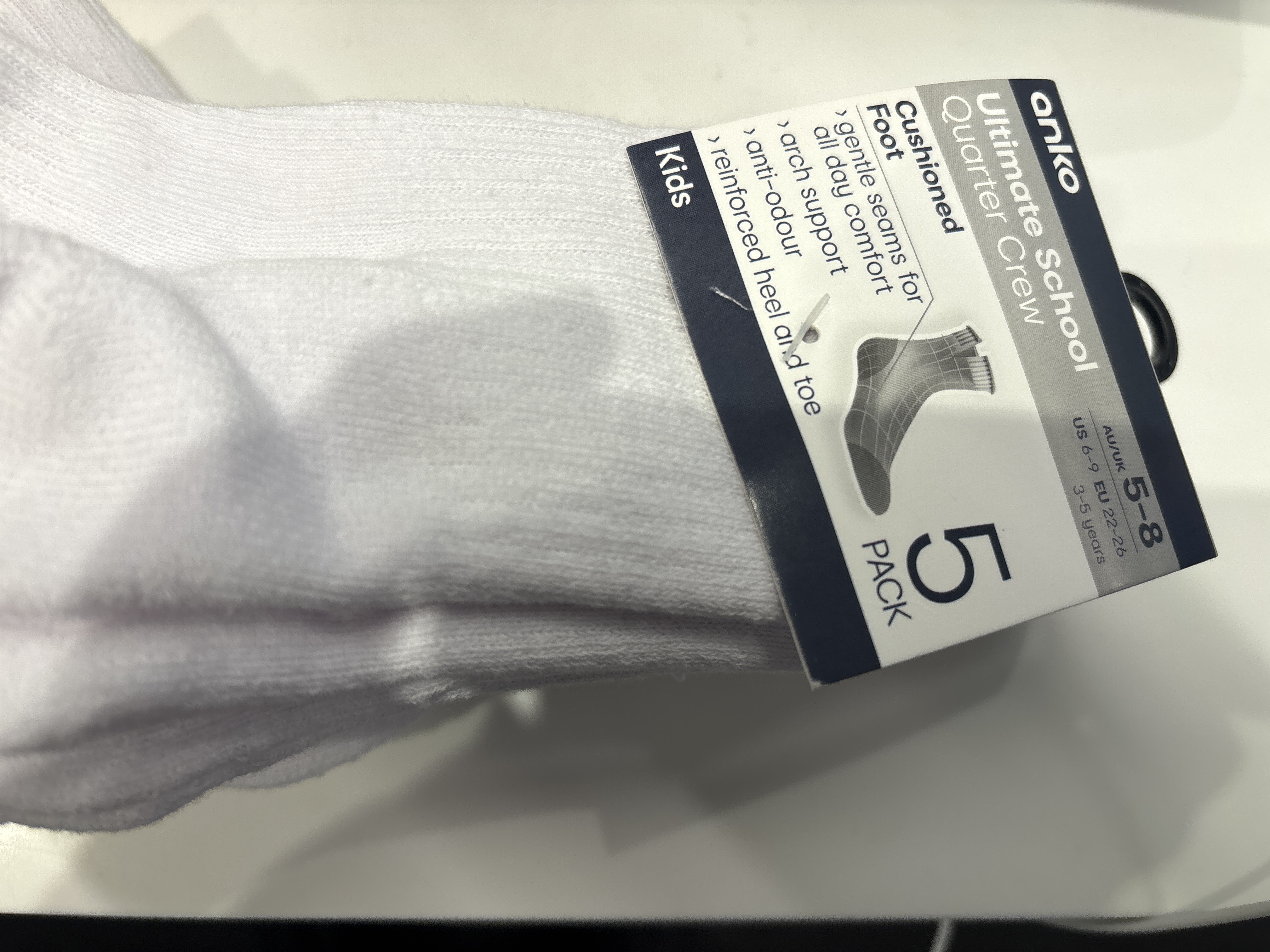 5 Pack Kids School Socks