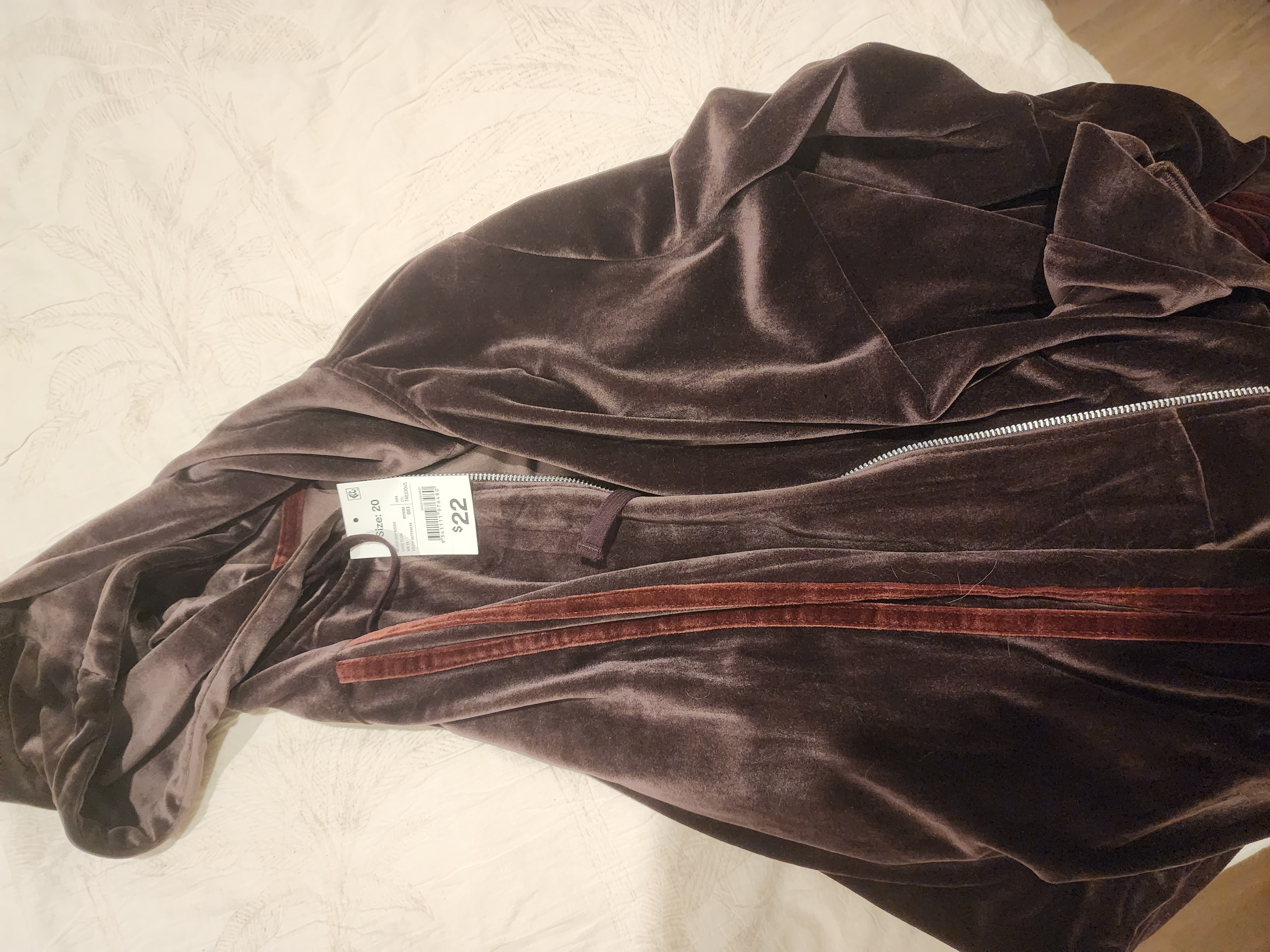Velour Crop Hoodie