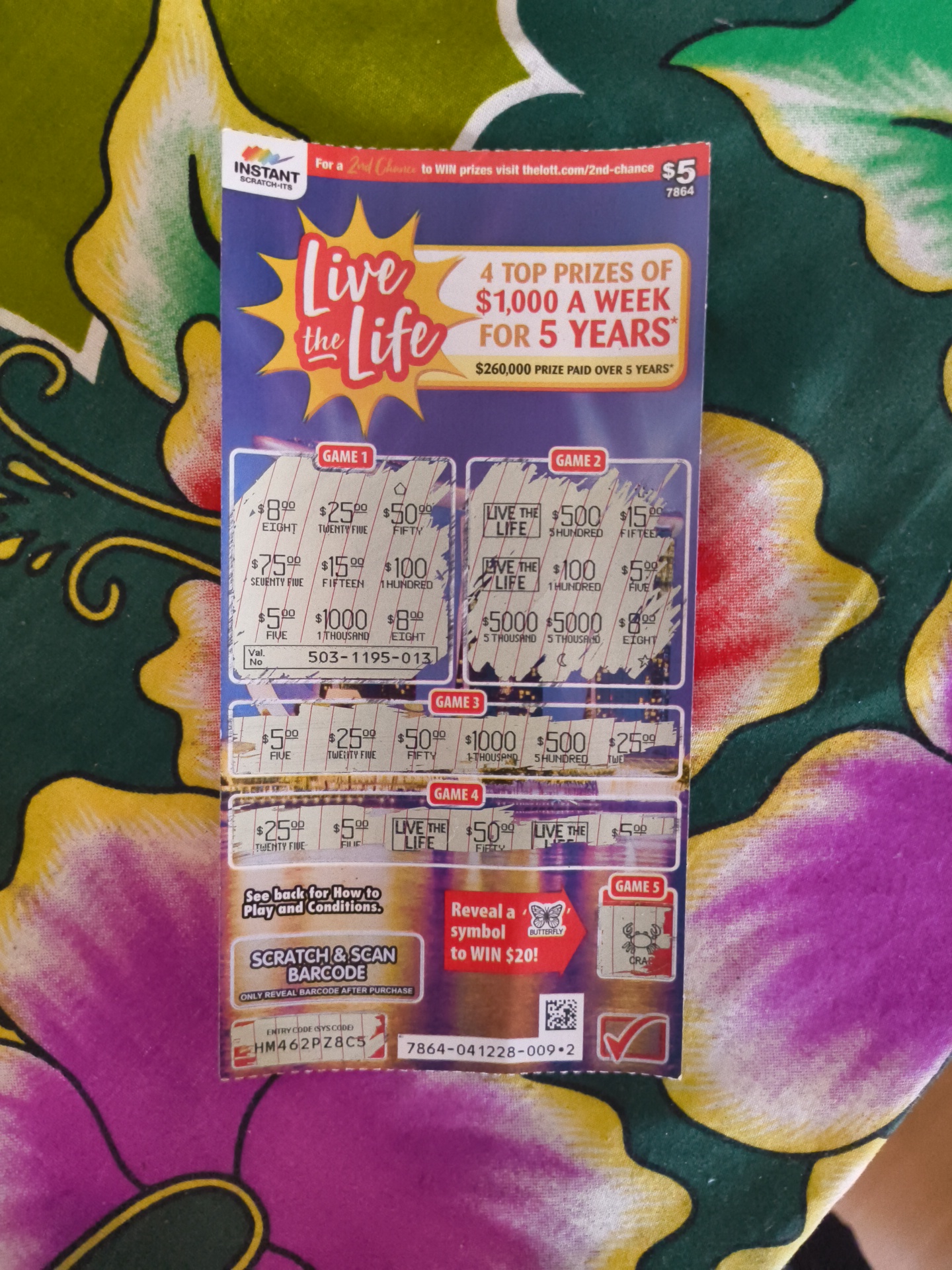 Live the Life Scratch Ticket