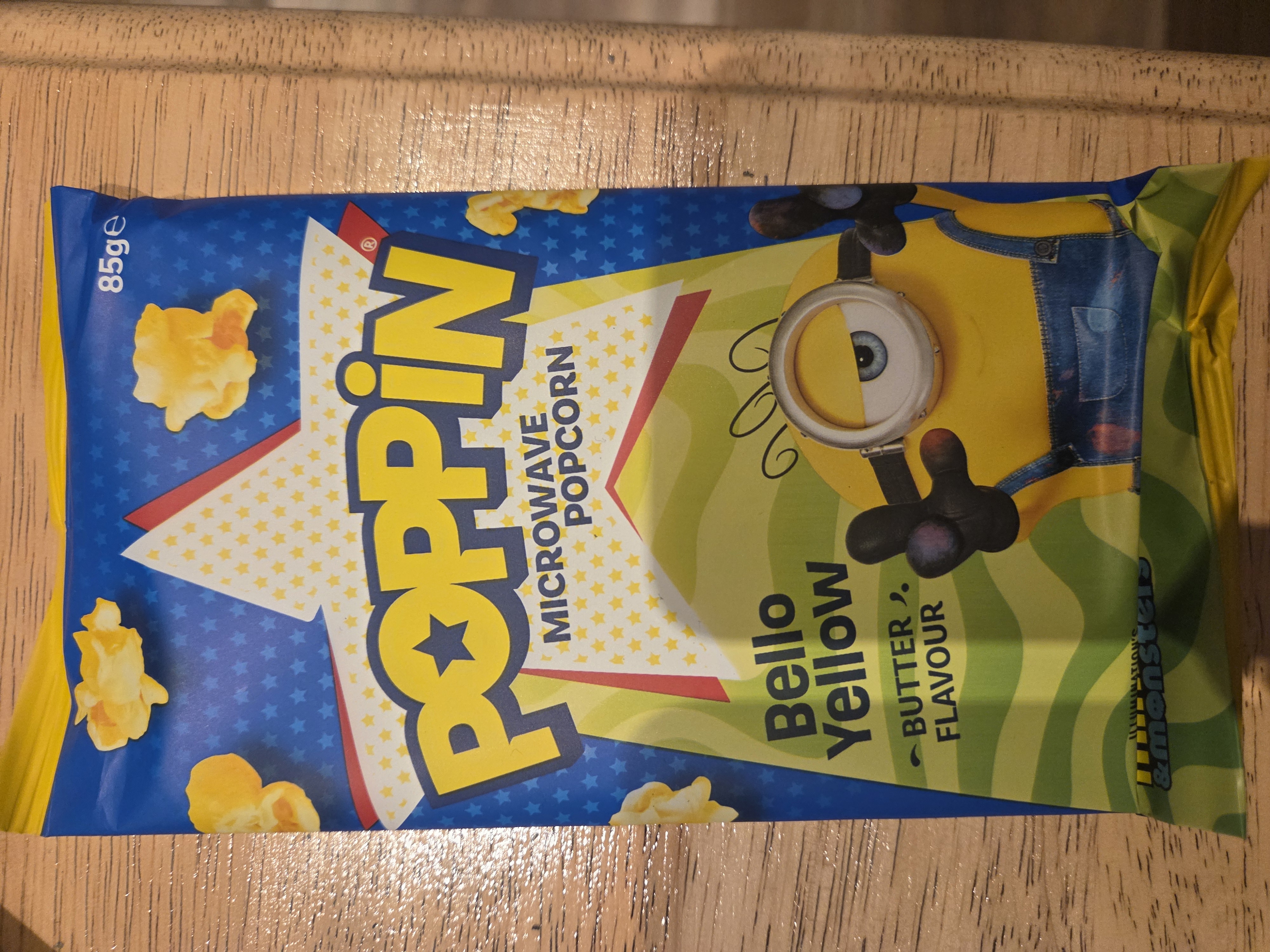 POPPIN MICROWAVE POPCORN MINIONS BUTTER 85G