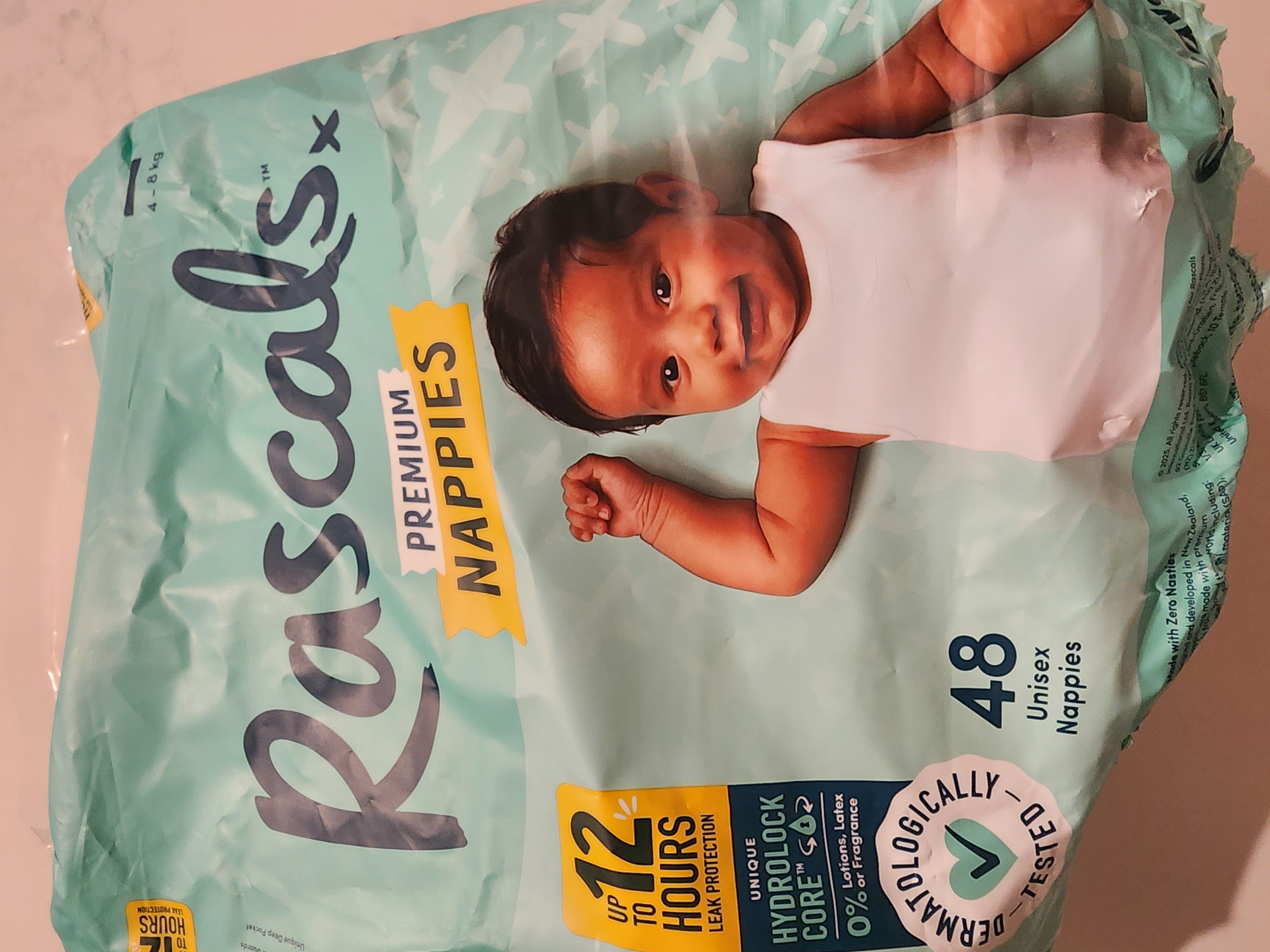 Rascals Premium Nappies Size 2 (4-8kg) 48 Piece
